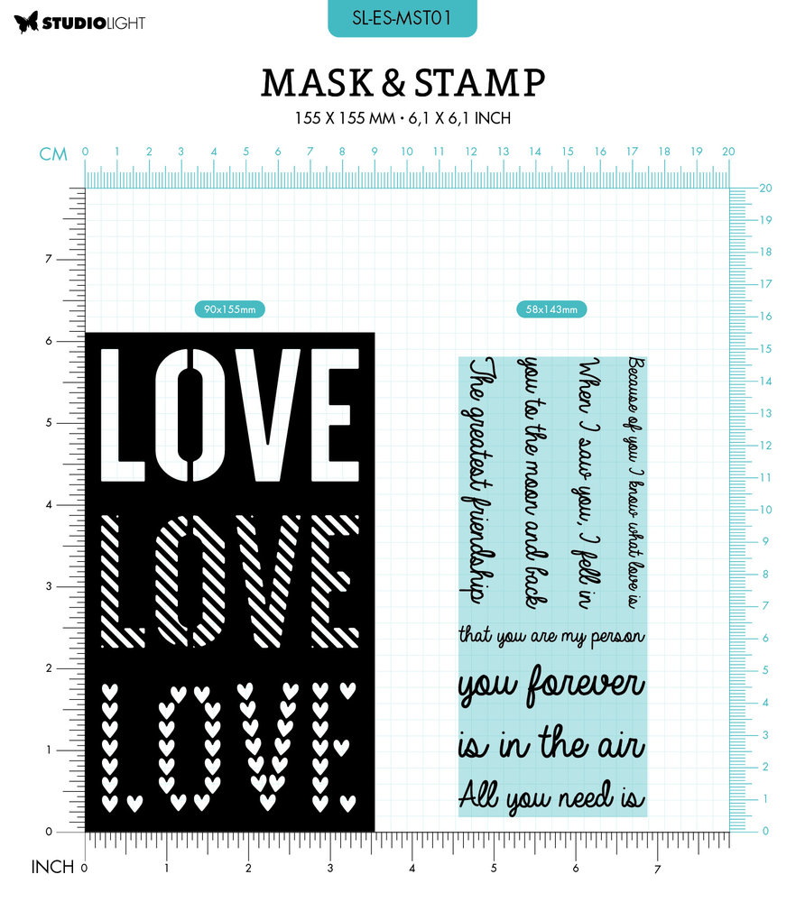 Studio Light Love Sentiments Essentials Mask & Stamp (SL-ES-MST01) (OUTLET) Studio Light Love Sentiments Essentials Mask & Stamp (SL-ES-MST01) (OUTLET)