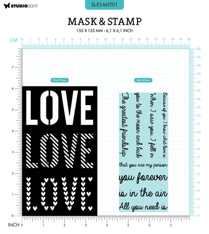 Studio Light Love Sentiments Essentials Mask & Stamp (SL-ES-MST01) (OUTLET) Studio Light Love Sentiments Essentials Mask & Stamp (SL-ES-MST01) (OUTLET)