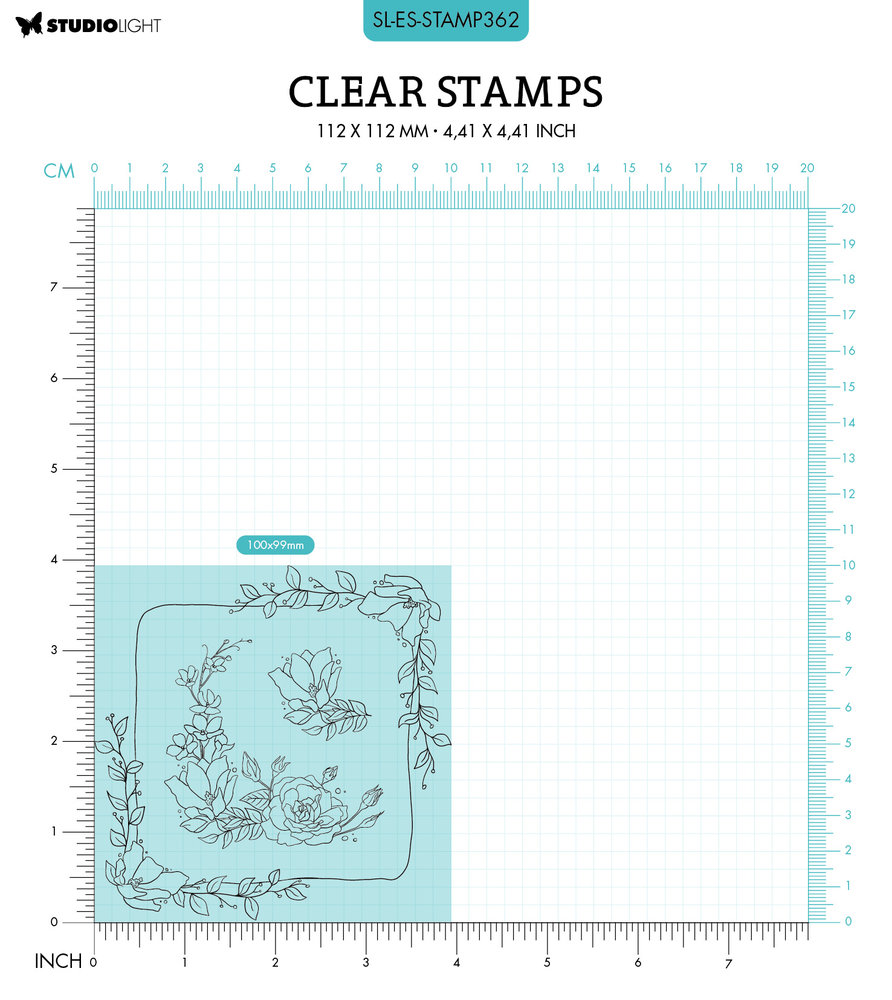 Studio Light Square Shape Essentials Clear Stamps (SL-ES-STAMP362) (OUTLET)