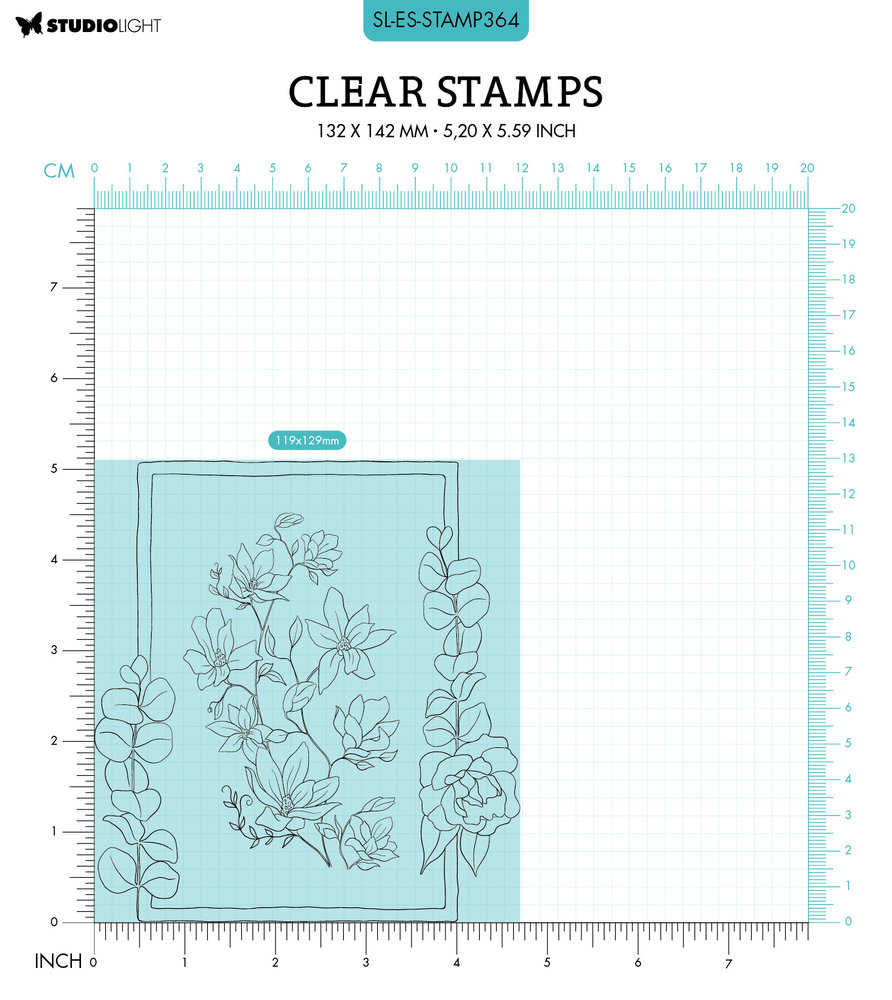 Studio Light Rectangle Shape Essentials Clear Stamps (SL-ES-STAMP364) (OUTLET)