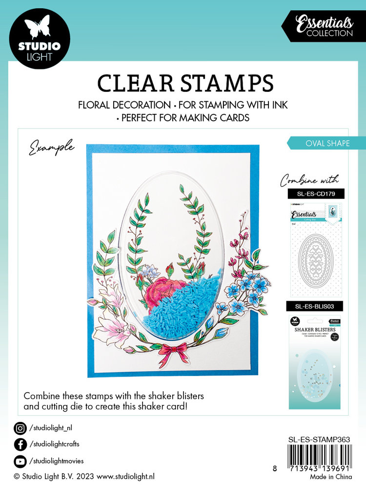 Studio Light Oval Shape Essentials Clear Stamps (SL-ES-STAMP363) (OUTLET)
