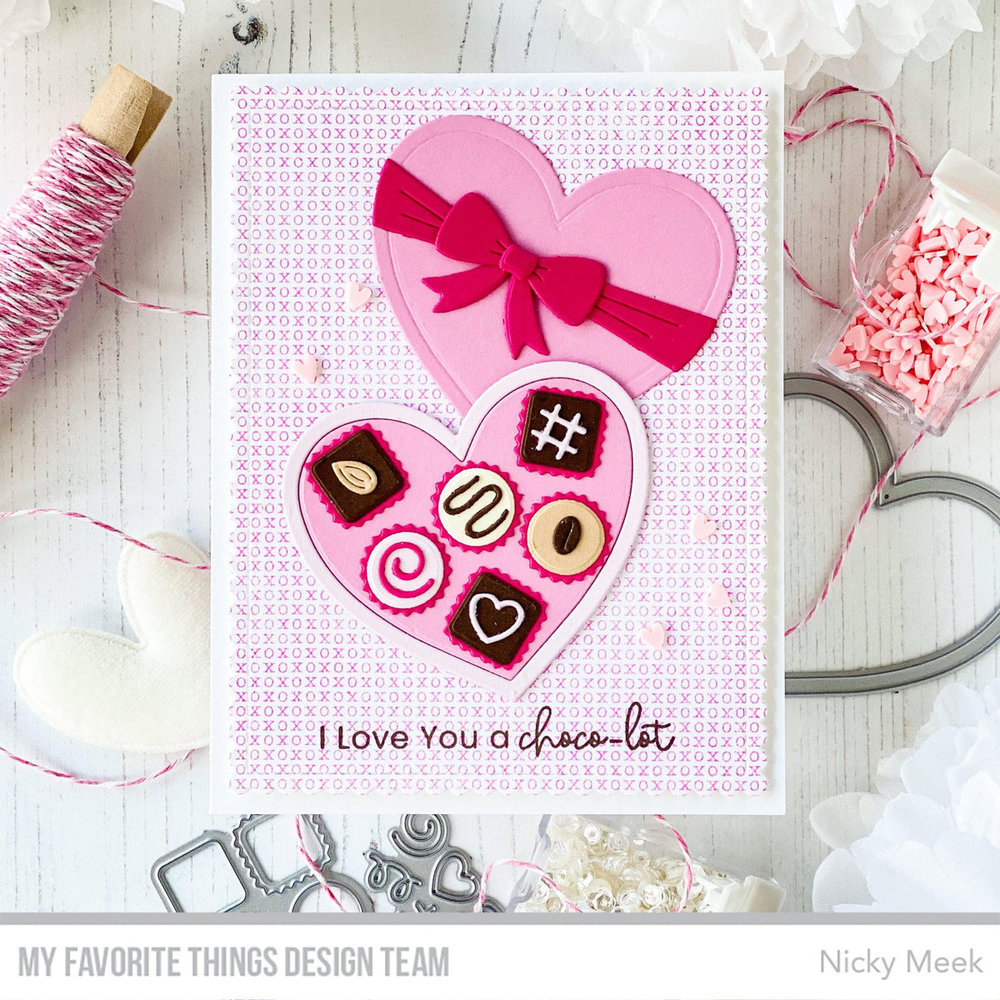 My Favorite Things X's and O's Background Rubber Stamp (BG-160) (OUTLET)
