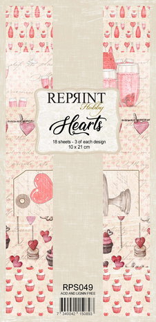 Reprint Hearts Slimline Paper Pack (RPS049) (OUTLET)