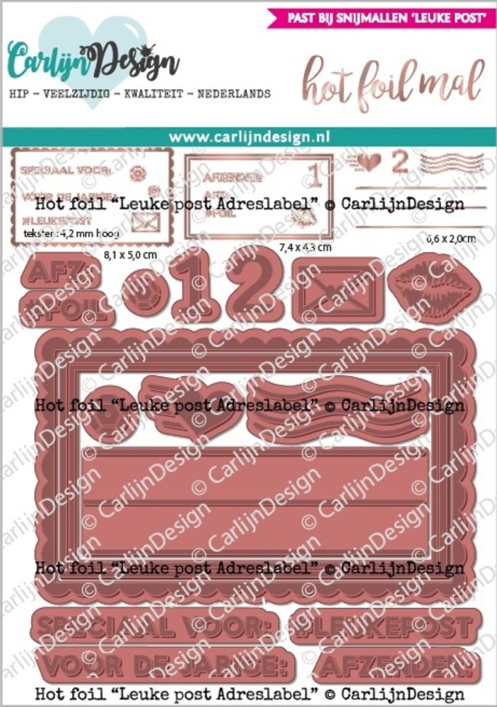 CarlijnDesign Hot Foil Leuke Post Adreslabel (CDHF-0023) (DISCONTINUED)