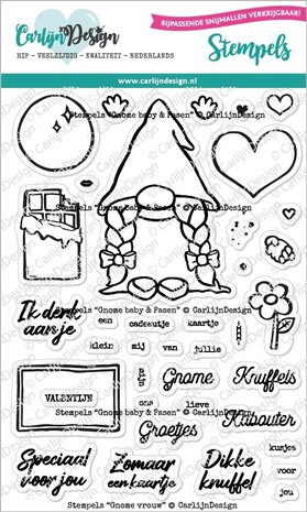 CarlijnDesign Stempels Gnome Vrouw (CDST-0096) (OUTLET)
