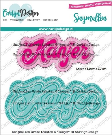CarlijnDesign Snijmallen Grote Teksten 6 Kanjer (CDSN-0205) (DISCONTINUED)