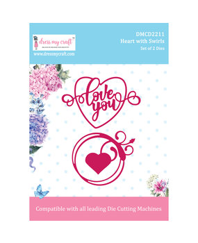 Dress My Craft Cutting Die Heart with Swirls (DMCD2211) (OUTLET)