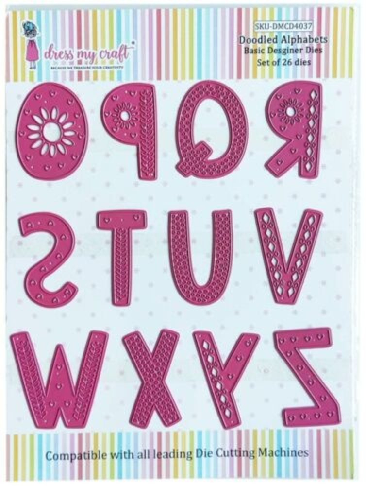Dress My Craft Cutting Die Basic Designer Doodled Alphabets (DMCD4037) (OUTLET) Dress My Craft Cutting Die Basic Designer Doodled Alphabets (DMCD4037) (OUTLET)