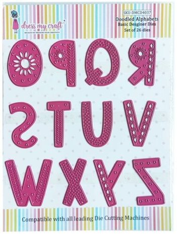 Dress My Craft Cutting Die Basic Designer Doodled Alphabets (DMCD4037) (OUTLET) Dress My Craft Cutting Die Basic Designer Doodled Alphabets (DMCD4037) (OUTLET)