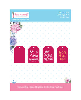 Dress My Craft Cutting Die Love Tags # 3 (DMCD2266) (OUTLET)