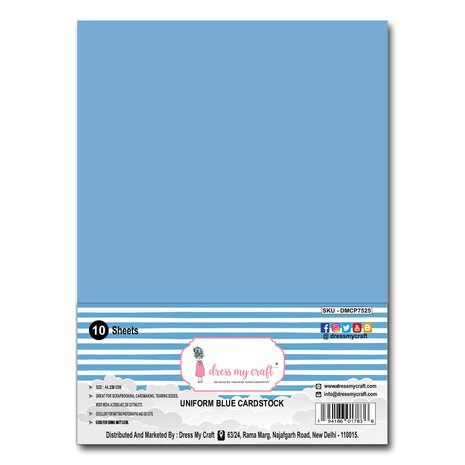 Dress My Craft Uniform Blue A4 Cardstock (10sheets) (DMCP7525) (OUTLET) Dress My Craft Uniform Blue A4 Cardstock (10sheets) (DMCP7525) (OUTLET)