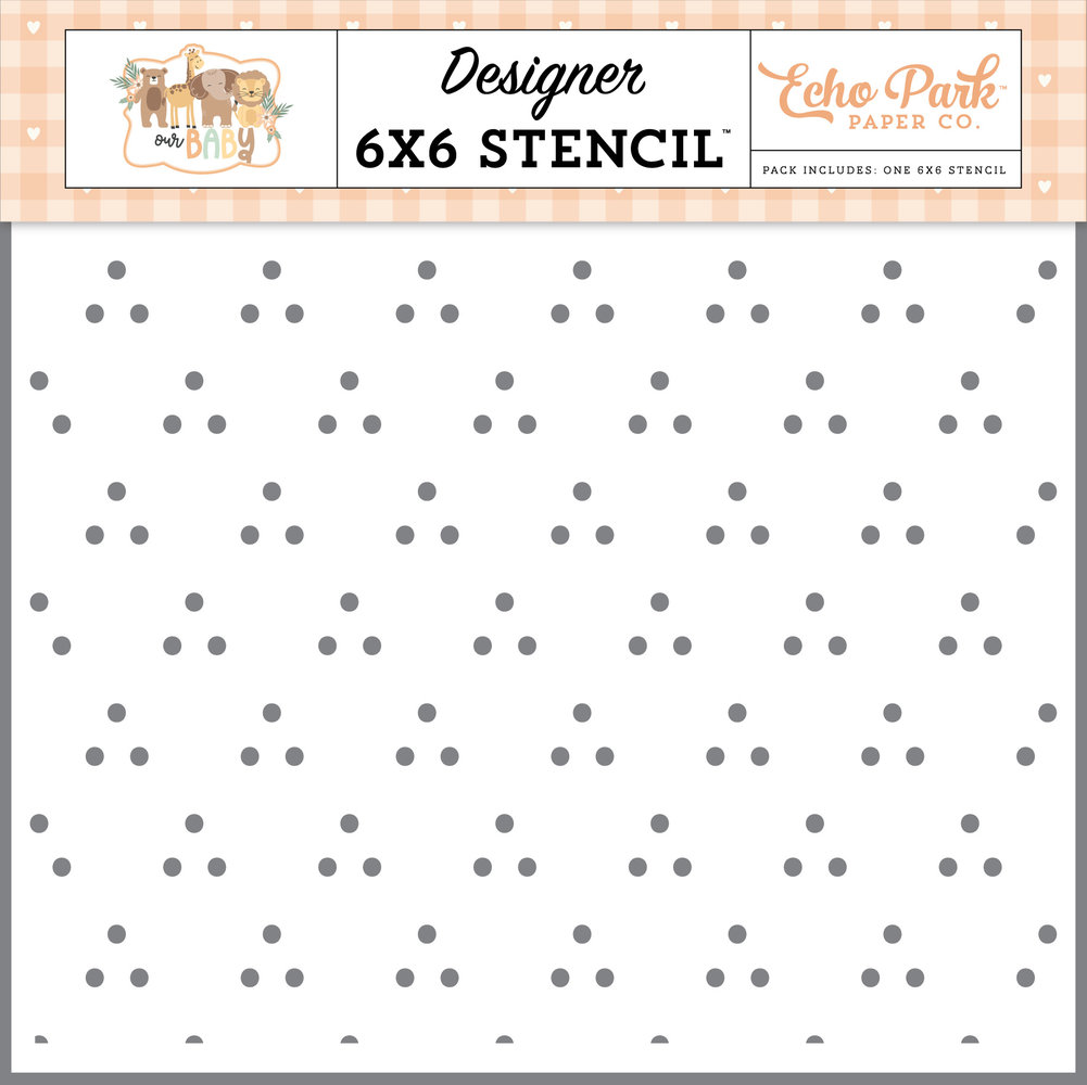 Echo Park Baby Love Dots Designer Stencil (OB303033) (DISCONTINUED) Echo Park Baby Love Dots Designer Stencil (OB303033) (DISCONTINUED)