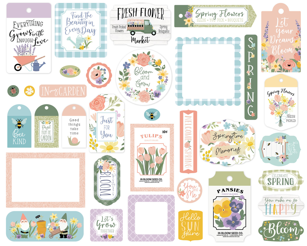 Echo Park It's Spring Time Frames & Tags (IST299025) (OUTLET)