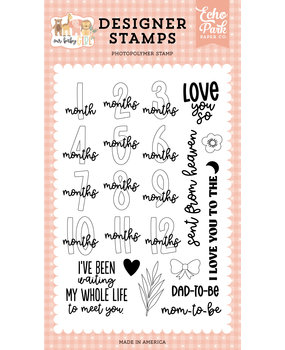 Echo Park Our Baby Girl Months Designer Stamps (OBA301044) (DISCONTINUED)