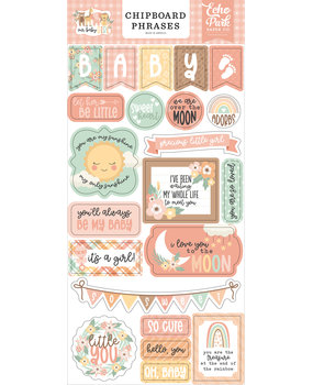 Echo Park Our Baby Girl Chipboard Phrases (OBA301022) (DISCONTINUED)