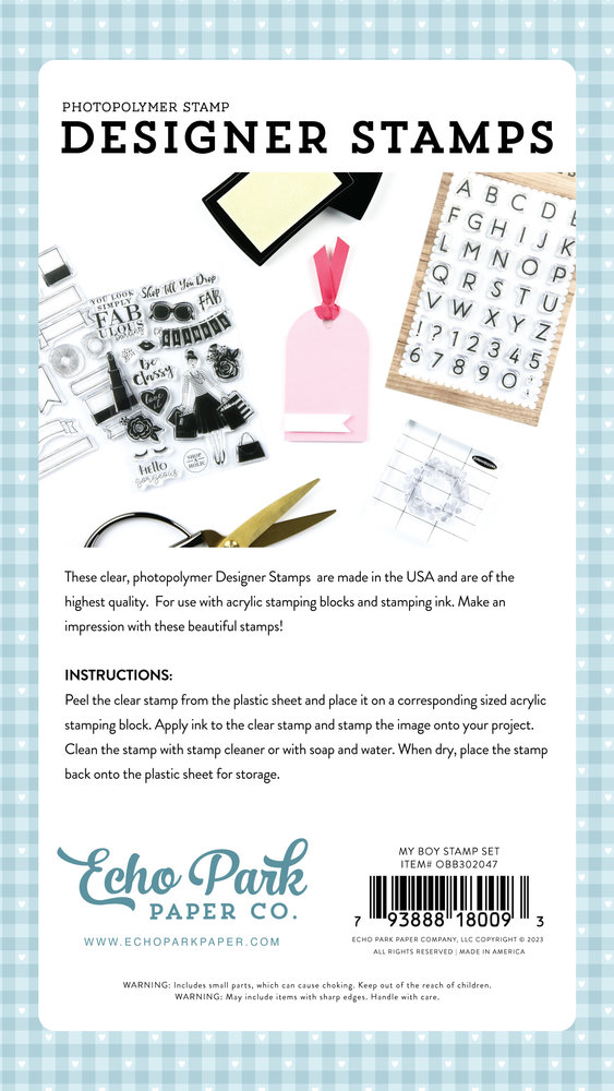 Echo Park My Boy Designer Stamps (OBB302047) (DISCONTINUED) Echo Park My Boy Designer Stamps (OBB302047) (DISCONTINUED)