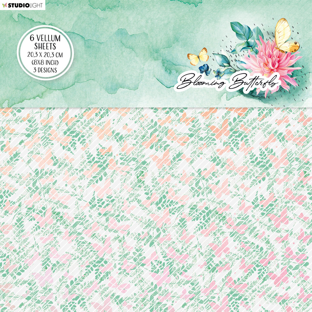 Blooming Butterfly Vellum 8x8 Inch Sheets (6pcs) (SLBBVES03