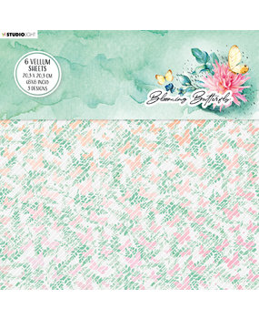 Studio Light Blooming Butterfly Vellum 8x8 Inch Sheets (6pcs) (SL-BB-VES03) (OUTLET)