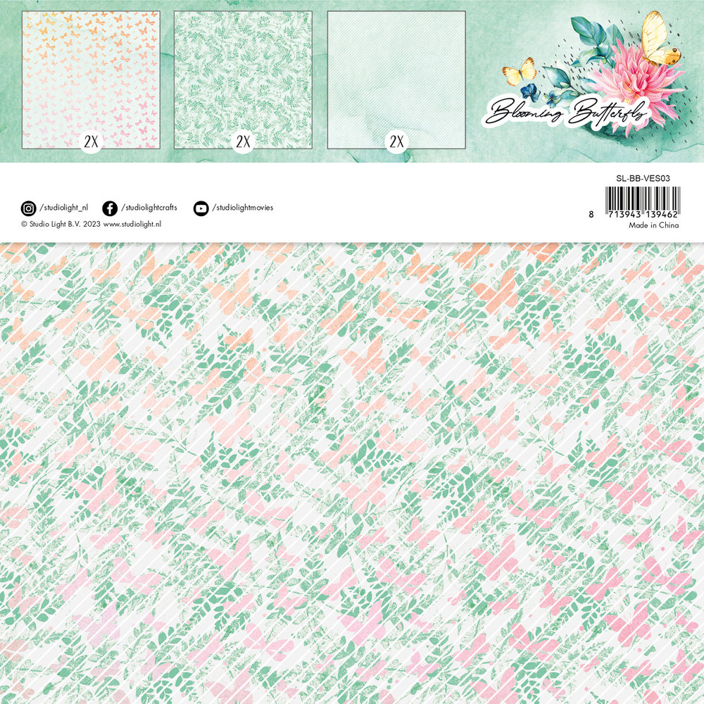 Studio Light Blooming Butterfly Vellum 8x8 Inch Sheets (6pcs) (SL-BB-VES03) (OUTLET) Studio Light Blooming Butterfly Vellum 8x8 Inch Sheets (6pcs) (SL-BB-VES03) (OUTLET)