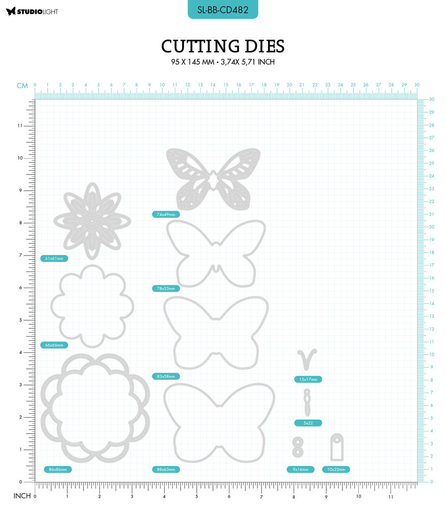 Studio Light Blooming Butterfly Cutting Die Shaker Labels (SL-BB-CD482) (OUTLET) Studio Light Blooming Butterfly Cutting Die Shaker Labels (SL-BB-CD482) (OUTLET)