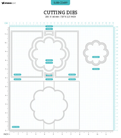 Studio Light Blooming Butterfly Cutting Die Flower Zig Zag Card (SL-BB-CD489) (OUTLET)