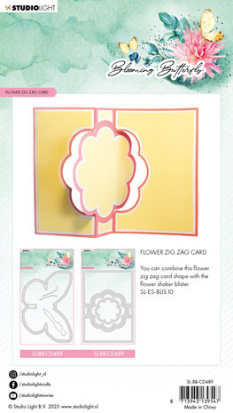 Studio Light Blooming Butterfly Cutting Die Flower Zig Zag Card (SL-BB-CD489) (OUTLET)