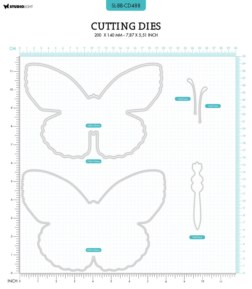 Studio Light Blooming Butterfly Cutting Die Butterfly Card Shape (SL-BB-CD488) (OUTLET)