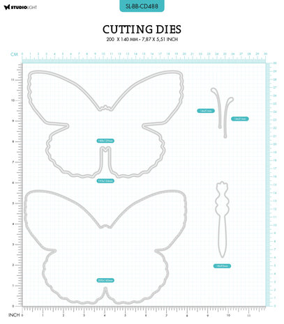 Studio Light Blooming Butterfly Cutting Die Butterfly Card Shape (SL-BB-CD488) (OUTLET)