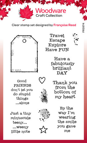 Woodware Tagged Greeings Clear Stamps (FRS974) (OUTLET) Woodware Tagged Greeings Clear Stamps (FRS974) (OUTLET)