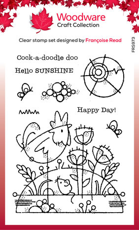 Woodware Rooster Meadow Clear Stamps (FRS973) (OUTLET) Woodware Rooster Meadow Clear Stamps (FRS973) (OUTLET)