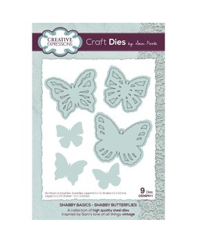 Creative Expressions Sam Poole Craft Die Shabby Basics Shabby Butterflies (CEDSP011) (OUTLET)
