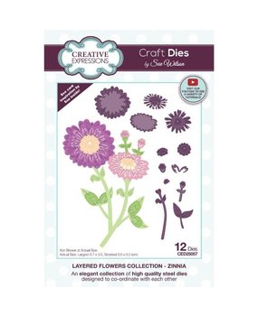 Creative Expressions Sue Wilson Craft Die Layered Flowers Collection Zinnia (CED25057) (OUTLET)