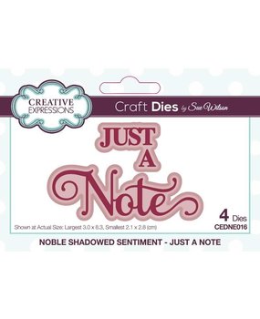 Creative Expressions Sue Wilson Craft Die Noble Shadowed Sentiment Just A Note (CEDNE016) (OUTLET)