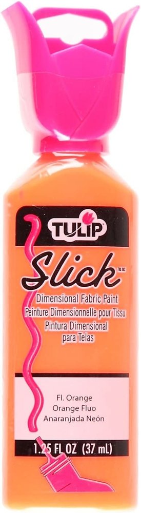Tulip Slick Dimensional Fabric Paint Neon Orange 1.25 fl oz (65040) (OUTLET)