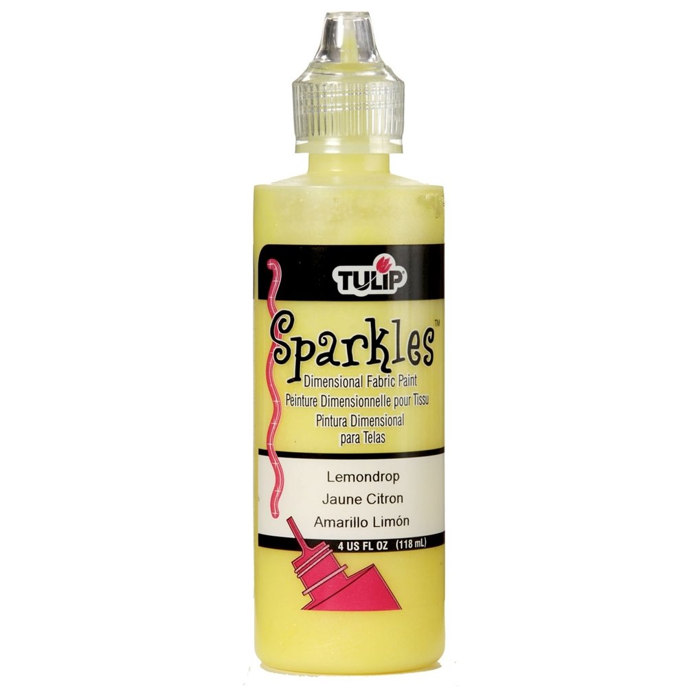 Tulip Sparkles Dimensional Fabric Paint Lemondrop 4 fl oz (20737) (OUTLET)