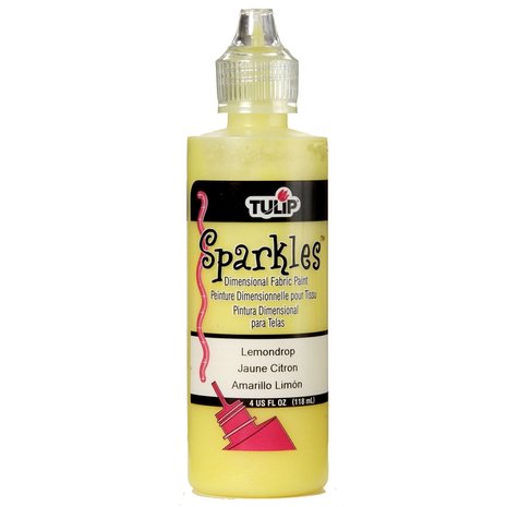 Tulip Sparkles Dimensional Fabric Paint Lemondrop 4 fl oz (20737) (OUTLET)