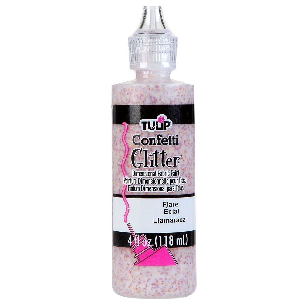Tulip Glitter Dimensional Fabric Paint Confetti Flare 4 fl oz (32659) (OUTLET) Tulip Glitter Dimensional Fabric Paint Confetti Flare 4 fl oz (32659) (OUTLET)