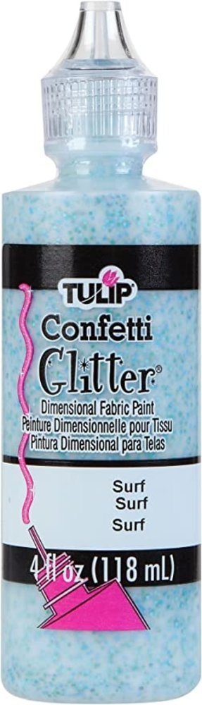 Tulip Glitter Dimensional Fabric Paint Confetti Surf 4 fl oz (32665) (OUTLET)
