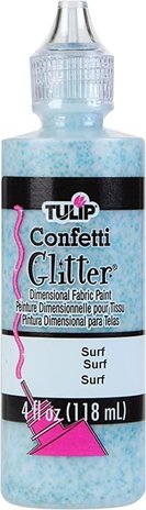 Tulip Glitter Dimensional Fabric Paint Confetti Surf 4 fl oz (32665) (OUTLET)