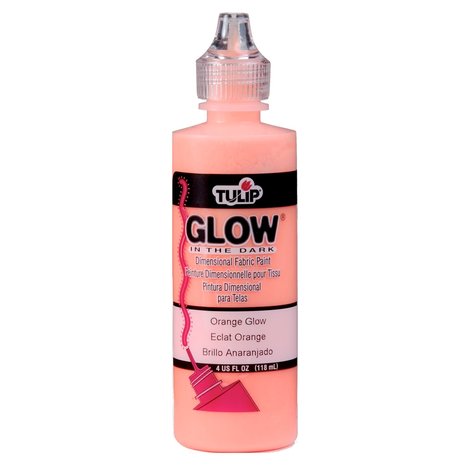 Tulip Glow In The Dark Dimensional Fabric Paint Orange 4 fl oz (16068) (OUTLET) Tulip Glow In The Dark Dimensional Fabric Paint Orange 4 fl oz (16068) (OUTLET)