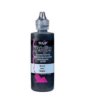 Tulip Metallics Dimensional Fabric Paint Black 4 fl oz (17373) (OUTLET)