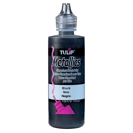 Tulip Metallics Dimensional Fabric Paint Black 4 fl oz (17373) (OUTLET)