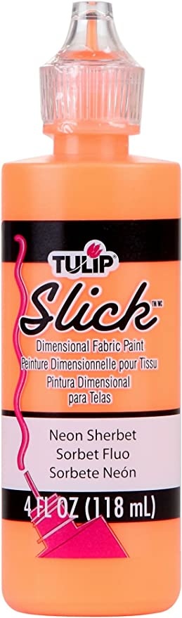 Tulip Dimensional Fabric Paint, Slick, Fluorescent Orange, 4 fl oz 