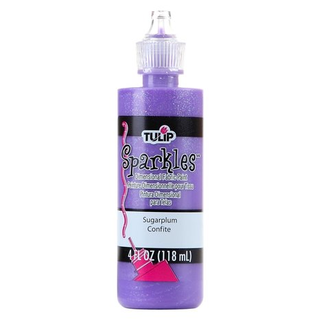 Tulip Sparkles Dimensional Fabric Paint Sugar Plum 4 fl oz (20743) (OUTLET)