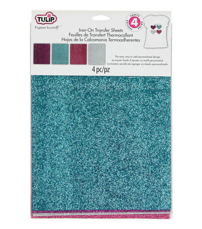 Tulip Iron-On Transfer Sheets Fashion Glitter Multi Urban (4pcs) (29043) (OUTLET)