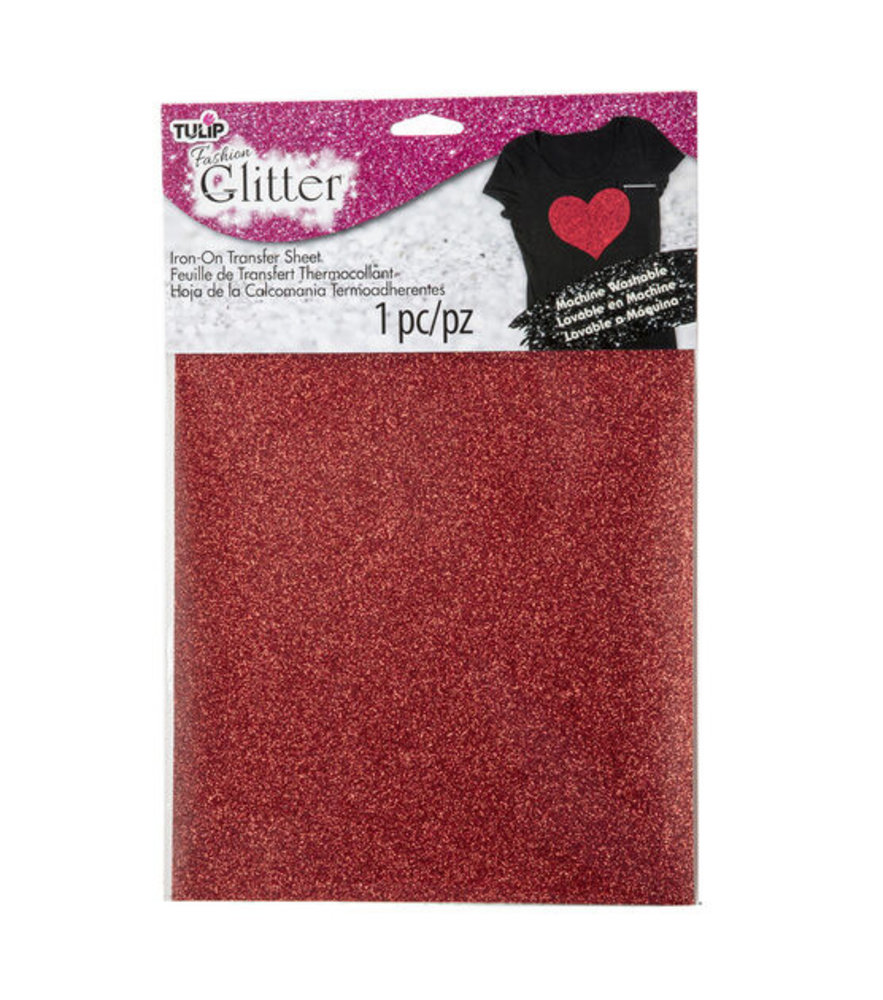 Tulip Iron-On Transfer Sheets Fashion Glitter Red (1pcs) (32476) (OUTLET)