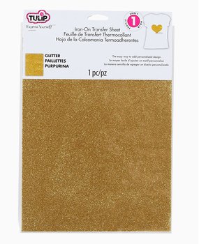 Tulip Iron-On Transfer Sheets Fashion Glitter Gold (1pcs) (31624) (OUTLET)