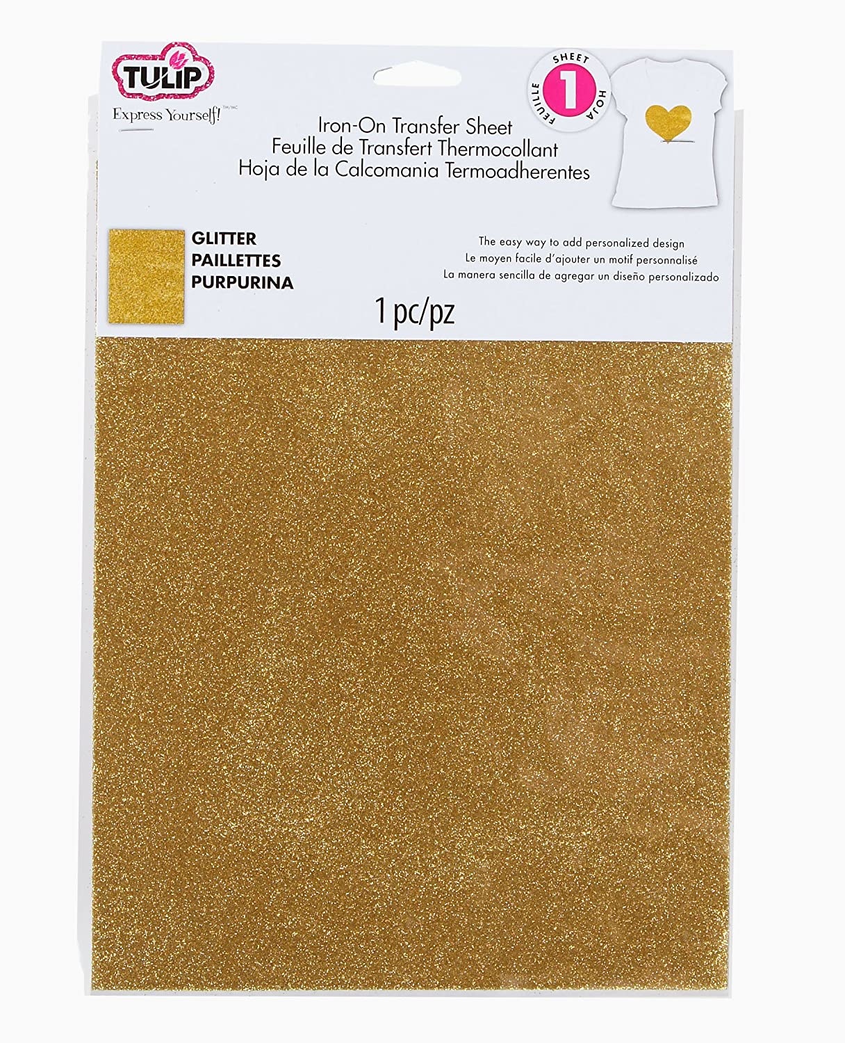 IronOn Transfer Sheets Fashion Glitter Gold (1pcs) (31624