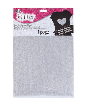Tulip Iron-On Transfer Sheets Fashion Glitter Silver (1pcs) (32475) (OUTLET)