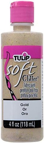 Tulip Glitter Brush-On Fabric Paint Gold 4 fl oz (20413) (OUTLET)